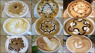 9 different latte art designs #1