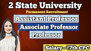 State University Assistant Professor Vacancy 2024 | Permanent Faculty Vacancy in University