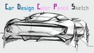 Car Design Sketch (PRISMA Color pencil)