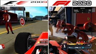 F1 Game Comparison (2009 - 2020 PIT Stop Gameplay Comparison)