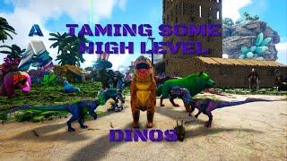 Taming A Level 180 Tek Raptor 2 Dilophosaurus And Dire Wolf Ark Survival Evolved Crystal Isles ep 33