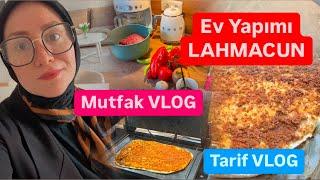 Baştan sona tüm detayları ile en kolay şekilde evde lahmacun yapımı‼️Mutfak VLOG