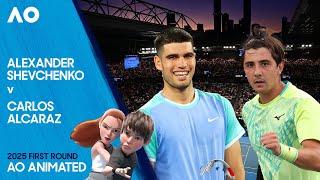 LIVE | Alexander Shevchenko v Carlos Alcaraz | AO Animated | Australian Open 2025