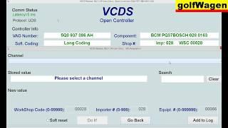 VW Golf 7, 09-Central electric adaptation options /for future use/