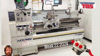 Projects from the machine shop week 22 2024 TOS w100a work and Cazeneuve HB725 machining