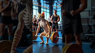 Weak cat turned into muscular cat #ai #cat