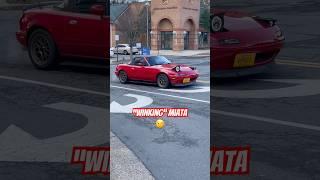 Wink-wink Miata! FUN #miata #customlights #customcars #mazda #customization #redcar #carsandcoffee