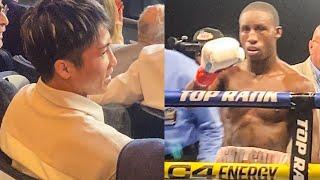 Naoya Inoue & Bruce Carrington FIRST FACE TO FACE; Shu Shu BOWS to him after KO WIN RESPECTFULLY