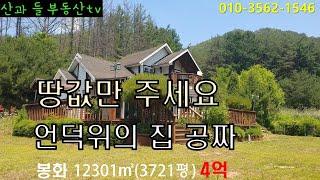 NO.148   백두대간 넓은 땅  언덕 위의 집은 공짜  봉화 대지+전 12301㎡(3721평) 4억