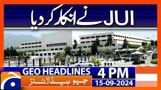 Constitutional Amendment Bill Expected in NA Today! | Geo News 4 PM Headlines | 15 Sep 2024