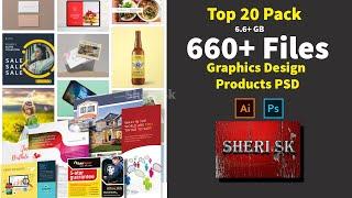 20 Best Graphics Products Bundle Download In PSD Files |Sheri Sk|