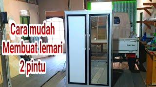 cara membuat lemari dua pintu hollow bajaringan