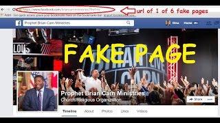 What's Up With These FAKE Brian Carn @prophetcarn Pages On Facebook Report, Block Unlike Them