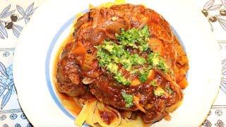 Osso buco au vin blanc cuit au Romertopf avec pâtes & gremolata / En cocotte au four - Recette # 235