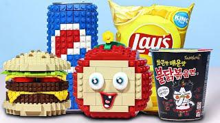 Lego Midnight Fast Food With Red Cocomelon | Lego in Real Life | BrickWorld StopMotion Cooking Asmr