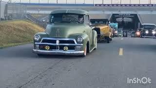 amazing parade!! beautiful restored ford and chevrolet cars and trucks