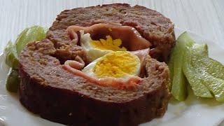 MINCED MEAT ROLL WITH BOILED EGGS