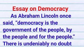 write an essay on democracy| essay on democracy in english