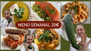 MENÚ SEMANAL por 20€ con CALABACÍN. **Recetas BARATAS, FÁCILES y RÁPIDAS**