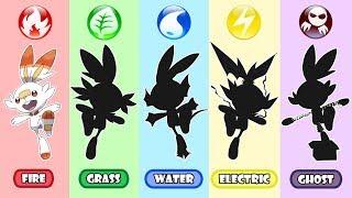 Pokemon Type Swap - Scorbunny Grass, Water, Electric And Ghost.