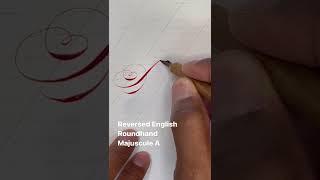 Flourished Letter A (Reversed English Roundhand Calligraphy) by Paul Antonio