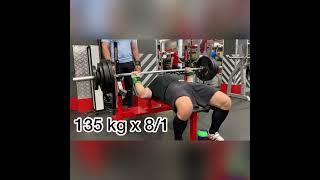 Evgenii Zheltenko. Bench press 135x8/4. Workout programs in the video description and in bio.