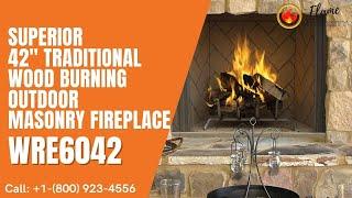 Superior 42" Traditional Wood Burning Outdoor Masonry Fireplace WRE6042