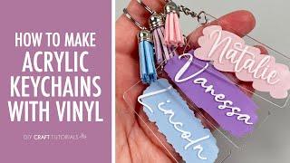 BRUSH STROKE ACRYLIC KEYCHAIN TUTORIAL |  How to make keychains with Cricut from start to finish