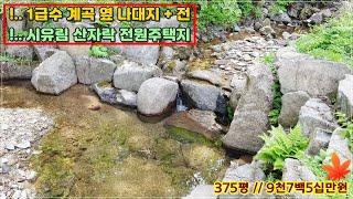 [제천토지 1,240㎡ // 9천7백5십만원]  시유림 120만평 + 1급수 청정 계곡 + 기초 토목공사 = 청명한 산자락 터...