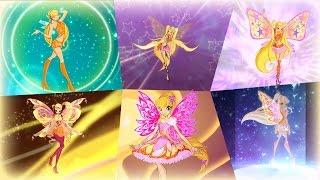 Winx Club - Stella All Full Transformations up to Tynix! HD!