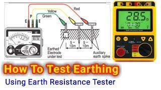 How to Testing Earthing with Megger || Earthing testing with Earth Resistance Tester.