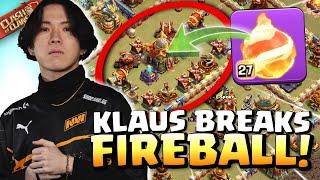 Klaus throws MOST INSANE Fireball EVER! CRAZY VALUE! Clash of Clans