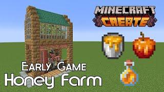 Minecraft Create Mod: Early Game Honey Farm (How to make Honey Buckets and Honey Apples)