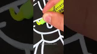 Drawing Rick with Posca Markers! Rick and Morty Glow Effect! (#Shorts)