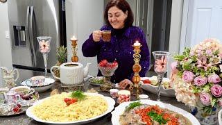 Chawa Afghani & Creamy Garlic Chicken w/Mushroom Sauce - محبوب همه (چاوه)وکریمی مرغ با سمارق