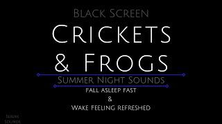 Black Screen 10 Hours - Crickets and Frogs - Cricket Sounds for Sleeping - Summer Night Sounds V5