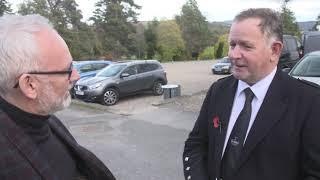 Roddy MacLeod talks to Fergus Muirhead at the Glenfiddich Piping Championship 2017