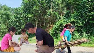 Single mother and disabled father - Helping an orphan girl - Making trellises and Harvesting beans