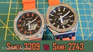 Sanda 3309 vs Skmei 2243 metallic 'CasiOak' review-comparison #skmei #sanda #gedmislaguna