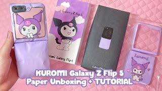 ️paper diy️ KUROMI Galaxy Z Flip 5 paper unboxing + TUTORIAL | ASMR | applefrog