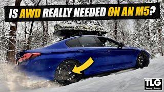 BMW M5 RWD vs AWD Uphill Snow Climb Test