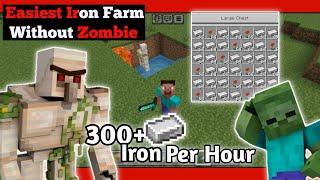 Easiest Iron Farm In Minecraft PE without zombie | How To make iron farm in Minecraft PE