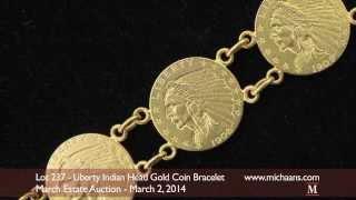 Liberty Indian Head Gold Coin Bracelet