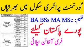 Government School Teaching Jobs • Breaking News Jobs In Pakistan • Educators Jobs 2024 Online Apply