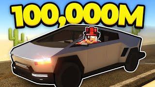 Driving 100,000m With A CYBERTRUCK In Roblox Dusty Trip