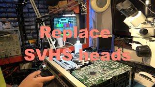 Replace video heads on Panasonic AG4700 SVHS. NV-HS1000, NVHS950 similar.  Part 2