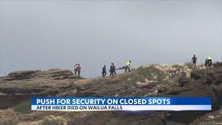 Push for security on some Hawaii spots after hiker dies on closed Kauai falls