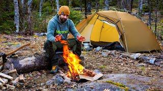 Camping In The Forest With Campfire And Rain - Part 1