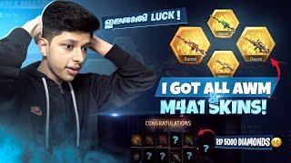 New AWM & M4A1 Ring Spin ചെയ്തപ്പോൾ! I Got All Gun Skins! RIP 5000 Diamonds Free Fire Malayalam