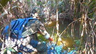 Catch large freshwater monster fish in the interior of Sumatra